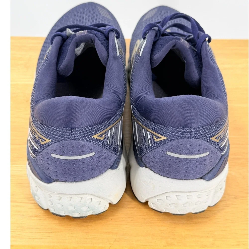 Brooks Adrenaline GTS 19 Mens Running Shoes sz 13 Wide 2E Navy Gold 1102942E439